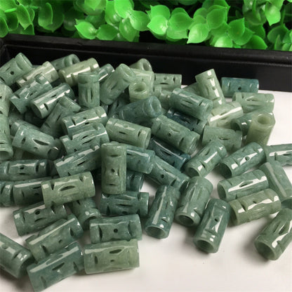 Jade A goods carving money passepartout large hole tube beads loose beads wholesale diy jewelry accessories hand-woven materials jade accessories (1 piece)