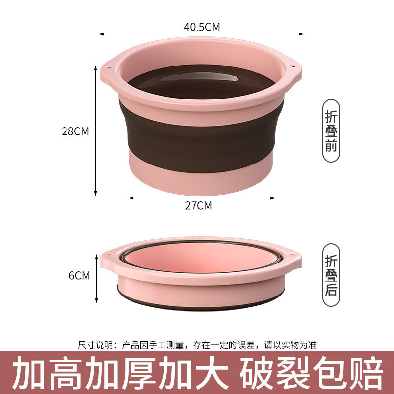 【1個】可摺疊泡腳桶家用便攜按摩養生足浴家居日用