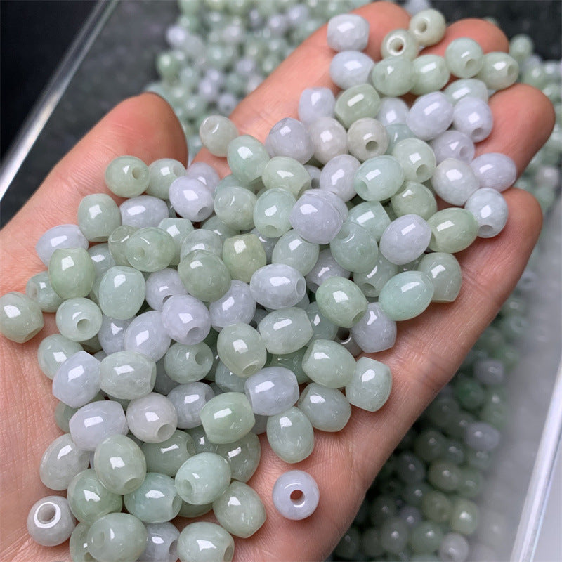 Laokeng Myanmar jade large hole rice beads wholesale diy lanyard bracelet necklace jade rice beads accessories jade accessories (1 piece)