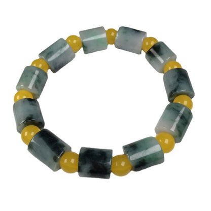 Burmese jade A-grade bracelets with high-waving colors, passepartout bracelets, jade bracelets, bucket beads bracelets, jadeite accessories (1 piece)