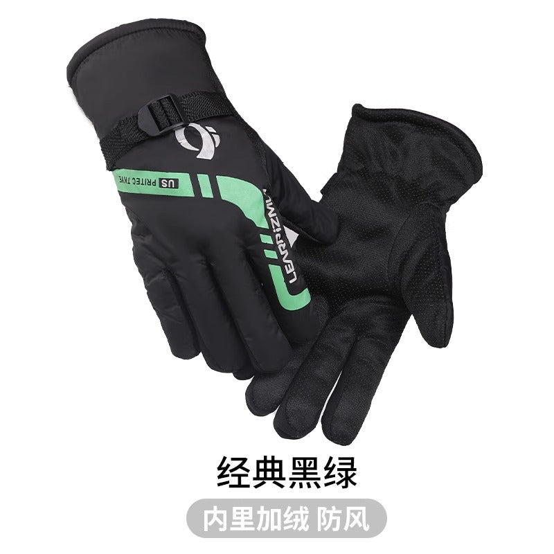 [1 Pair] Adult Cycling Gloves Winter Cycling Plus Velvet Thermal Gloves to Keep Warmth and Cold-proof A5